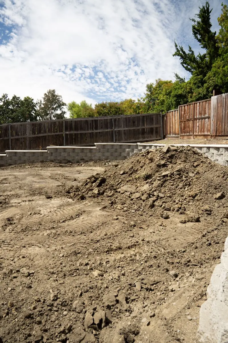 Bare graded front yard before construction in Walnut Creek